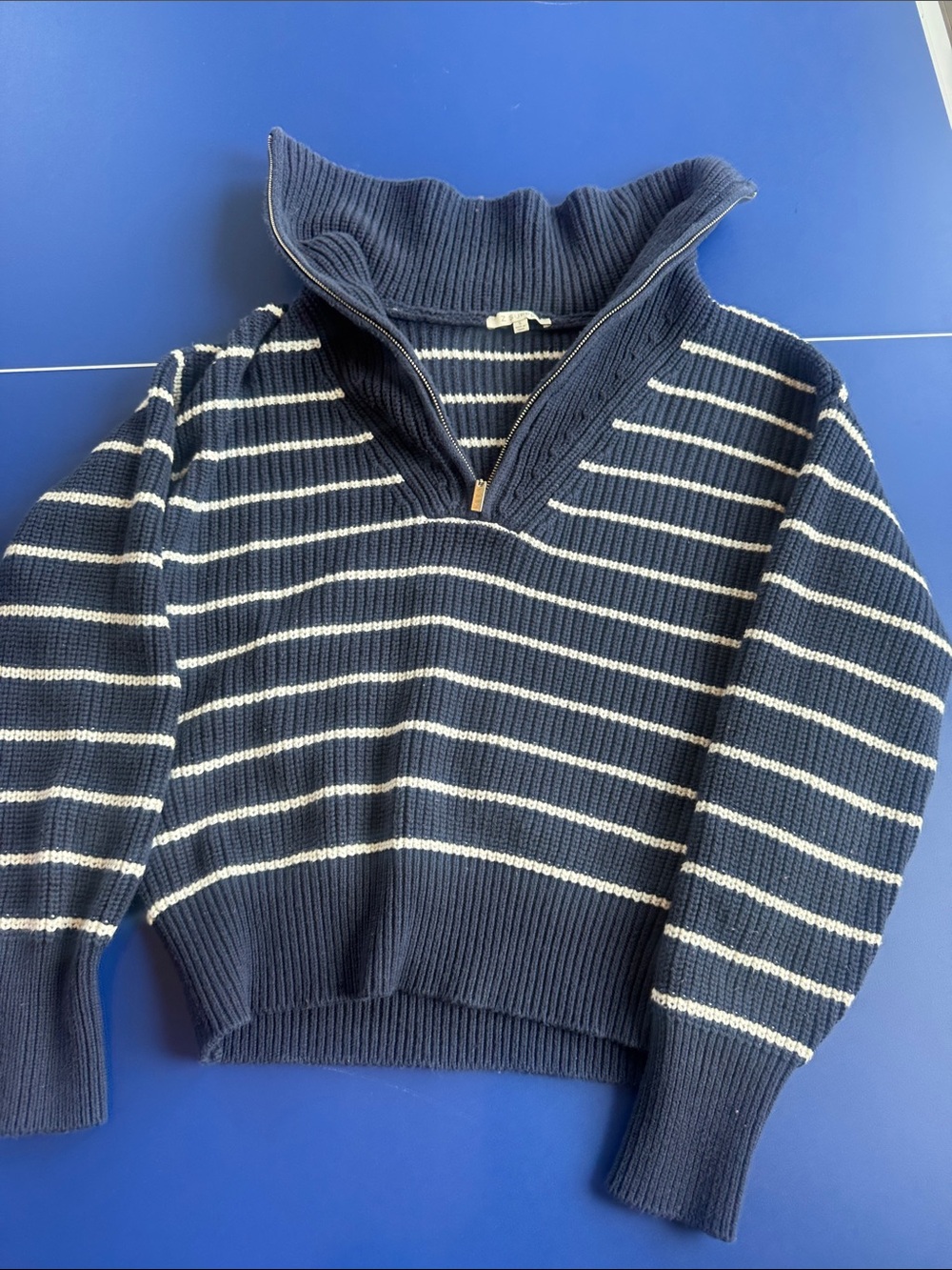 Striped Navy Half-Zip Sweater Z Supply size Small